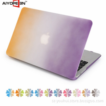 New arrival Matte Plastic Hard Cover Case for Macbook air 13.3 inch rainbow case